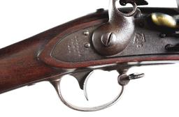 (A) HARPERS FERRY M1822/28 FLINTLOCK MUSKET DATED 1838 IN ORIGINAL FLINT.