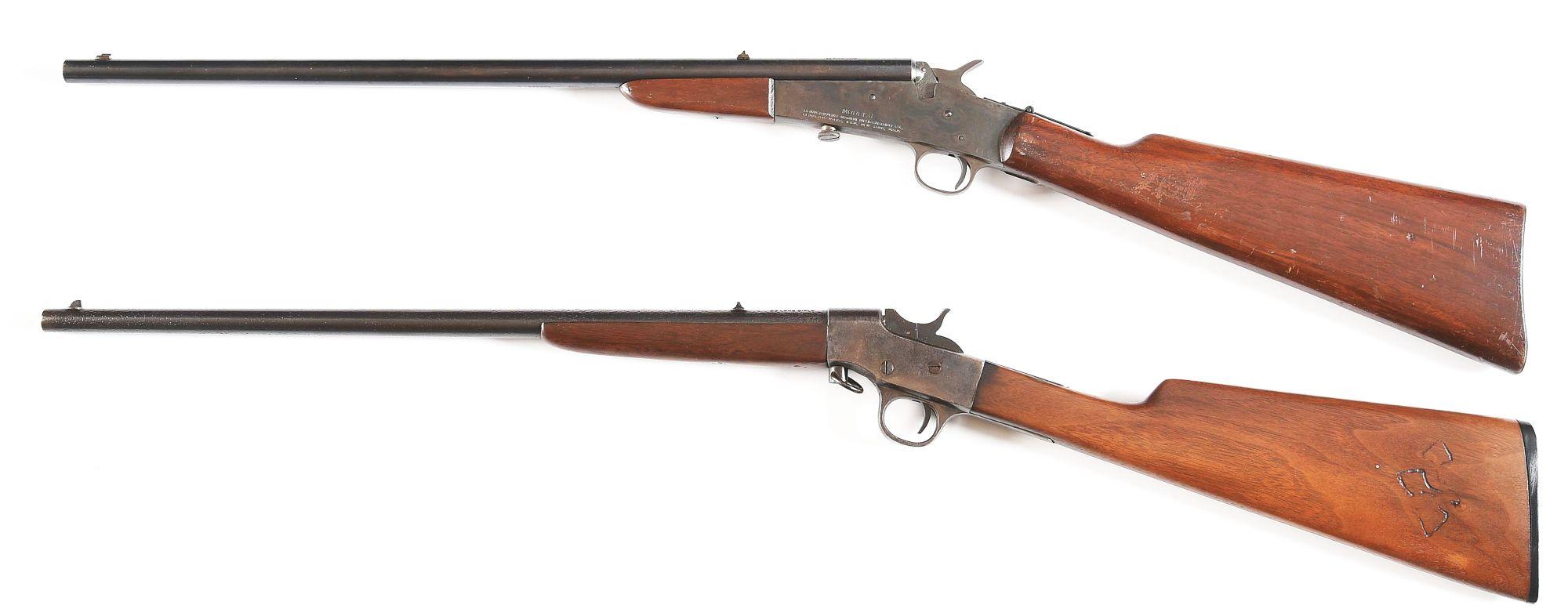 (C) LOT OF 2: REMINGTON MODEL 6 AND HOKINS & ALLEN NO. 722 .22 CALIBER SINGLE SHOT RIFLES.