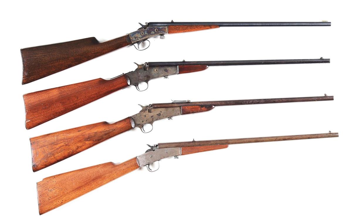 (C) LOT OF 4: 2 REMINGTON MODEL 6'S, REMINGTON IMPROVED MODEL 6, AND J. STEVENS SINGLE SHOT RIFLES