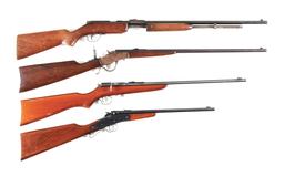 (C) LOT OF 4: NOBLE MODEL 33A, PAGE-LEWIS MODEL C OLYMPIC SINGLE SHOT, HAMLITON NO. 51 BOLT ACTION,