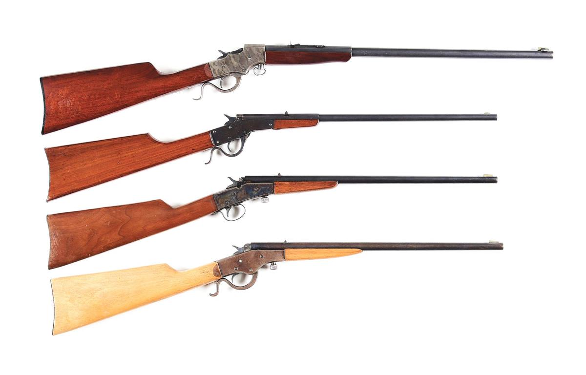 (C) LOT OF 4: STEVENS .22 SINGLE SHOT RIFLES