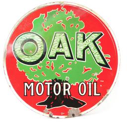 EXCEEDINGLY RARE OAK MOTOR OIL SIGN.