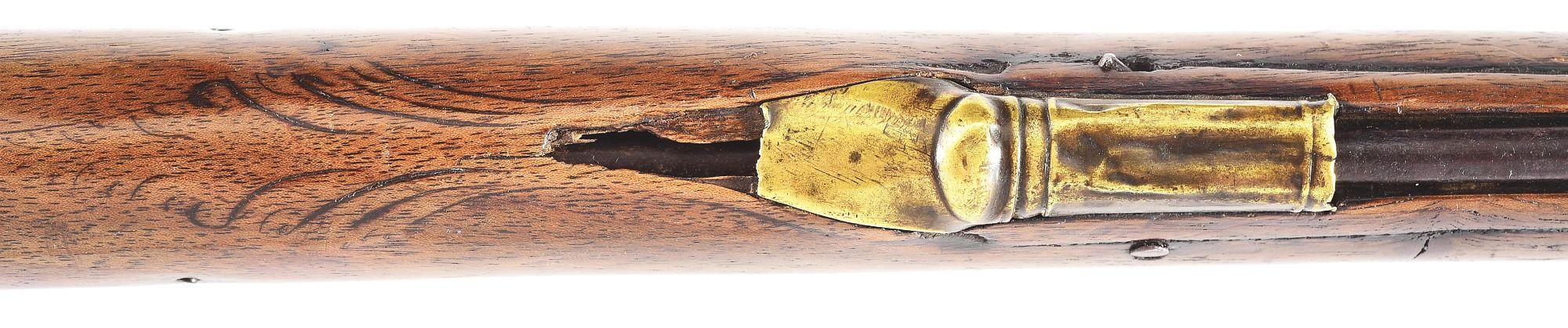 (A) EARLY CARVED FLINTLOCK KENTUCKY RIFLE.