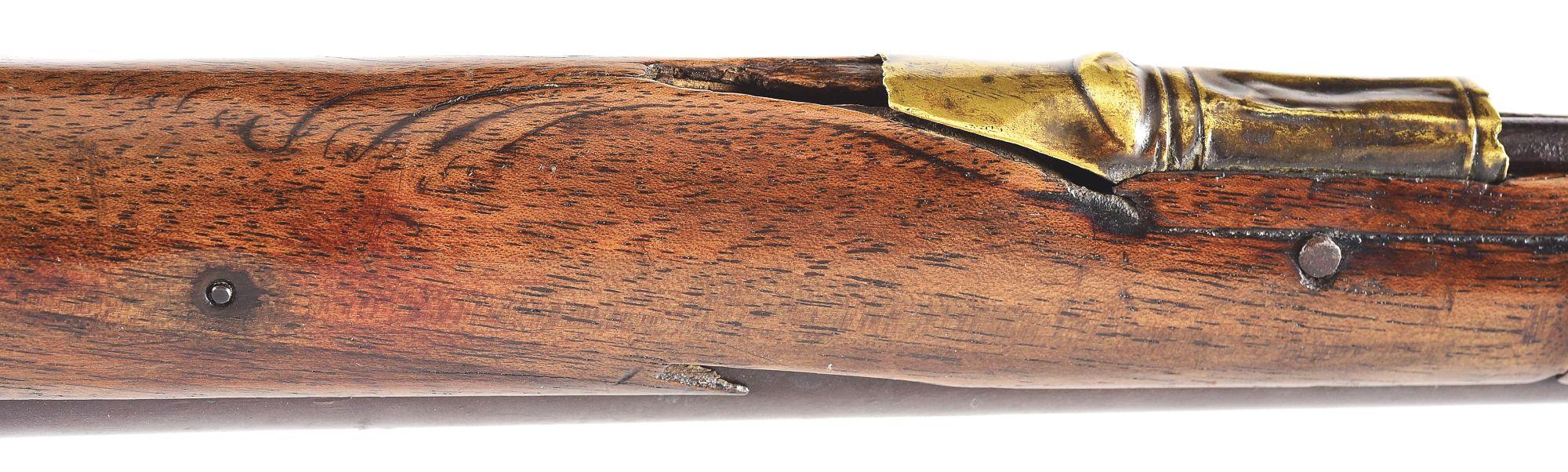 (A) EARLY CARVED FLINTLOCK KENTUCKY RIFLE.