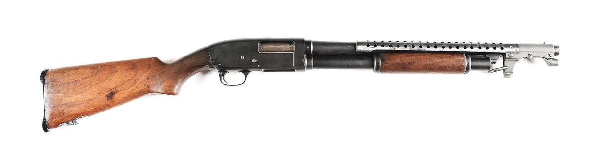 (C) STEVENS MODEL 620 SLIDE ACTION TRENCH SHOTGUN WITH ATTRIBUTION AS A VIET NAM BRINGBACK.