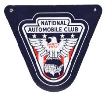 NATIONAL AUTOMOBILE CLUB "SAFETY FIRST" PORCELAIN SIGN.