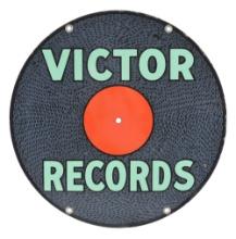 VICTOR RECORDS PORCELAIN SIGN.