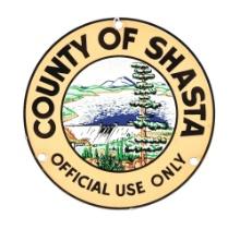COUNTY OF SHASTA "OFFICIAL USE ONLY" PORCELAIN MUNICIPAL SIGN.