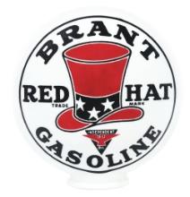 BRANT RED HAT GASOLINE ONE PIECE ETCHED GLOBE.