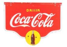 LARGE DRINK COCA-COLA PORCELAIN SIGN W/ YELLOW DISCS.