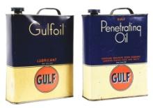 COLLECTION OF 2 GULF PENETRATING OIL & GULFOIL 1 U.S. GALLONS CANS.