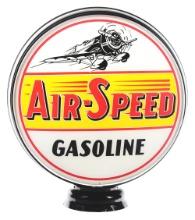 RARE AIR-SPEED & AIRLIGHT GASOLINE 15" GLOBE ON LOW PROFILE METAL BODY.