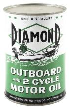 DIAMOND OUTBOARD & 2 CYCLE MOTOR OIL ONE QUART CAN.