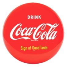 DRINK COCA-COLA "SIGN OF GOOD TASTE" 12" BUTTON SIGN.