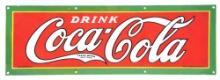 PORCELAIN DRINK COCA-COLA SIGN.