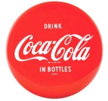 DRINK COCA-COLA IN BOTTLES 16" BUTTON SIGN.