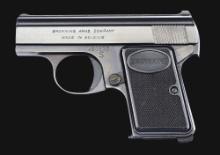 (C) FINE FABRIQUE NATIONALE BABY BROWNING SEMI-AUTOMATIC PISTOL WITH MATCHING LEATHER SOFT CASE (196