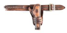J.S. COLLINS MONTANA MARKED HOLSTER WITH PERIOD BELT.