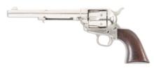 (A) NICKEL FINISHED COLT SINGLE ACTION ARMY CAVALRY REVOLVER (1882).