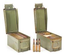 LOT OF 2: AMMO CANS OF UKRAINIAN API-T 12.7X108MM AMMUNITION.