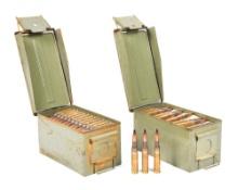 LOT OF 2: AMMO CANS OF UKRAINIAN API-T 12.7X108MM AMMUNITION.