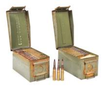 LOT OF 2: AMMO CANS OF UKRAINIAN API-T 12.7X108MM AMMUNITION.