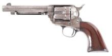 (A) COLT ETCHED PANEL FRONTIER SIX SHOOTER SINGLE ACTION REVOLVER WITH FACTORY LETTER.