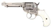 (A) NEW YORK ENGRAVED COLT MODEL 1877 THUNDERER DOUBLE ACTION REVOLVER.