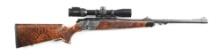 (M) BLASER R8 BOLT ACTION RIFLE WITH .375 H&H AND .458 LOTT BARRELS, OPTICS, CASE.