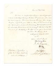 LETTER SIGNED BY THE 5 AMERICAN DELEGATES WHO SIGNED THE TREATY OF GHENT.