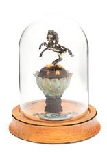 VERY RARE FRANCOLINI RAMPANT COLT STATUETTE WITH VITRINE.