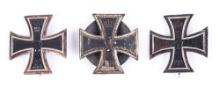 LOT OF 3: IMPERIAL GERMAN 1914 1ST CLASS IRON CROSSES.