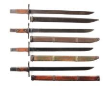 LOT OF 4: JAPANESE WWII LAST DITCH TYPE 30 ARISAKA BAYONETS.