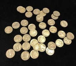 39 Buffalo Nickels Assorted Circulated Dates