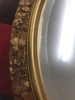 Oval Gold Leaf Beveled Mirror...