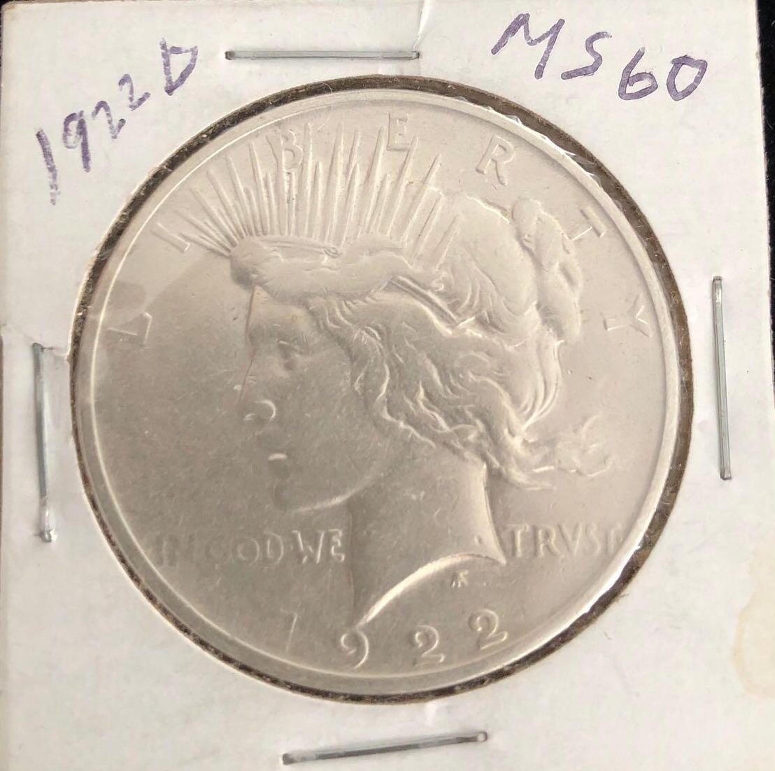 1922D Peace Dollar