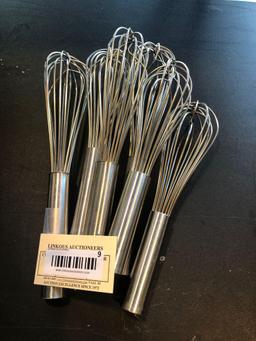 1 Lot of 6 Stainless Steel Whisks