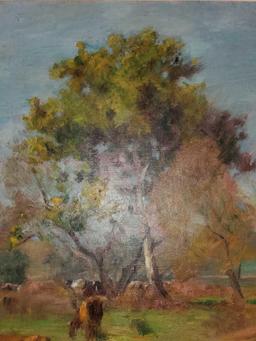 Oil Painting, Walter Clark, N.A., Landscape Scene on Canvas, Framed
