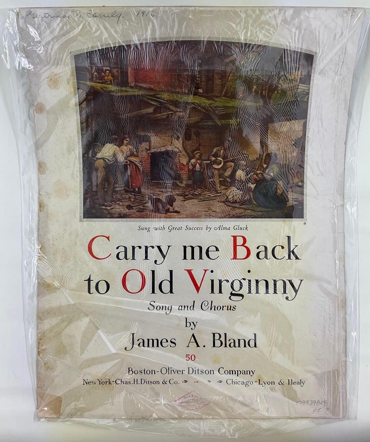 Sheet Music for Carry me Back to Old Virginny