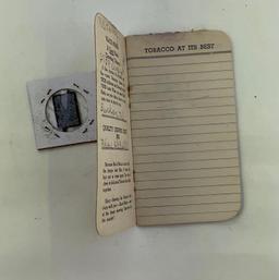 Black Maria Tobacco Tag and Notebook