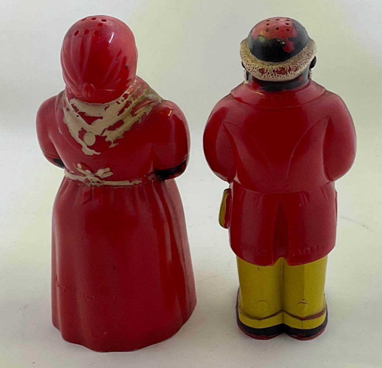 Vintage Aunt Jemima and Uncle Moses Black Americana Salt and Pepper Shakers