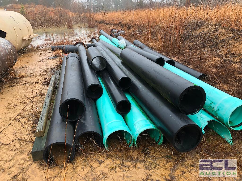 DESCRIPTION: LOT OF 4" TO 12" DIAMETER PRESSURIZED AND STANDARD PVC PIPE. ADDITIONAL INFORMATION: