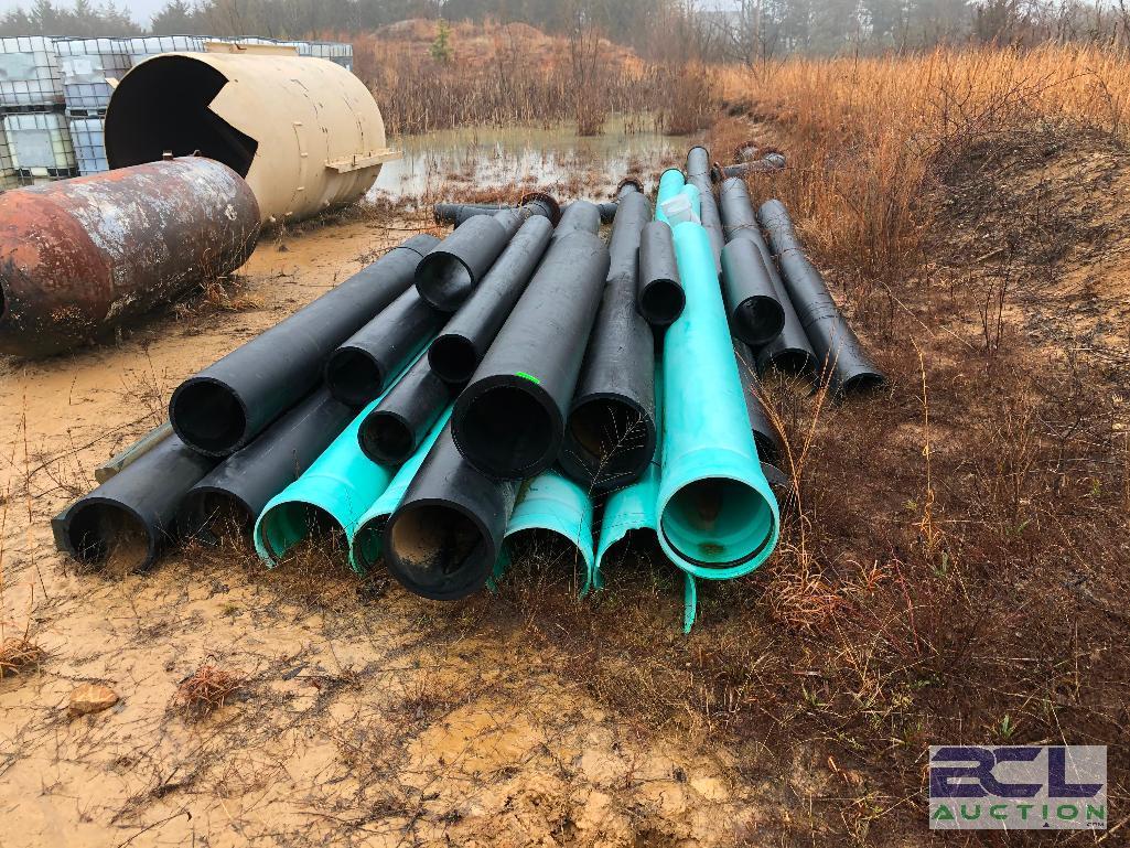 DESCRIPTION: LOT OF 4" TO 12" DIAMETER PRESSURIZED AND STANDARD PVC PIPE. ADDITIONAL INFORMATION: