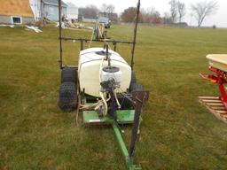 140 Gal. sprayer w/boom, tandem ax tufr tires, AS-IS has not been used in a while