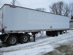 1997 Great Dane 40 ft. semi van trailer, sliding tandem axles w/3 1,500 gal poly tanks, inductor