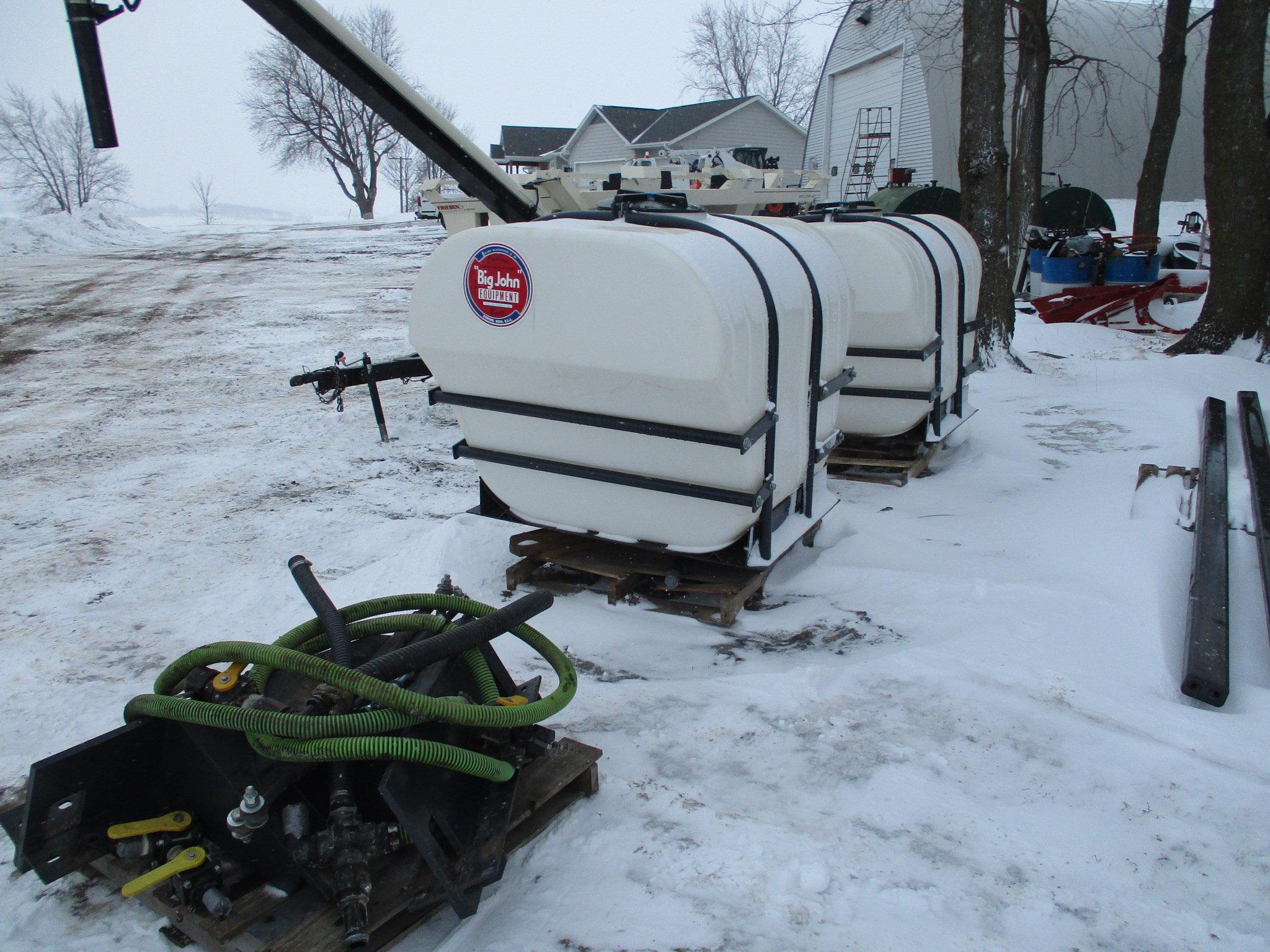 Big John twin 500 gal saddle tanks w/brackets, was mnt on Case IH 450