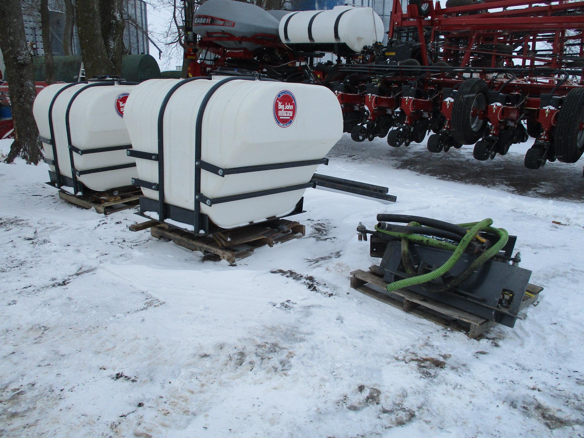 Big John twin 500 gal saddle tanks w/brackets, was mnt on Case IH 450