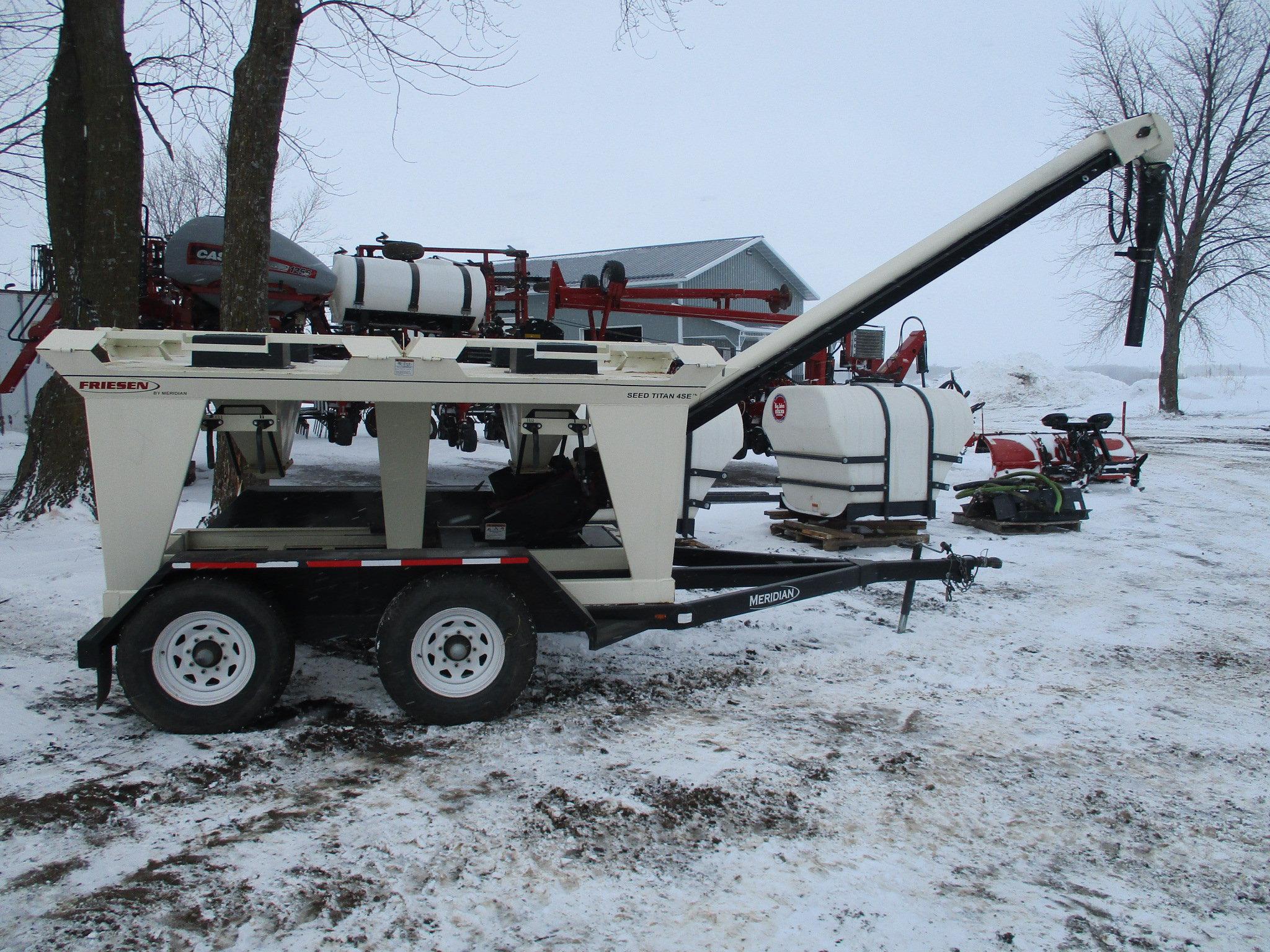 2008 Friesen seed Titan 4SE, 4 box seed tender, tandem axle trailer, front auger, Honda motor