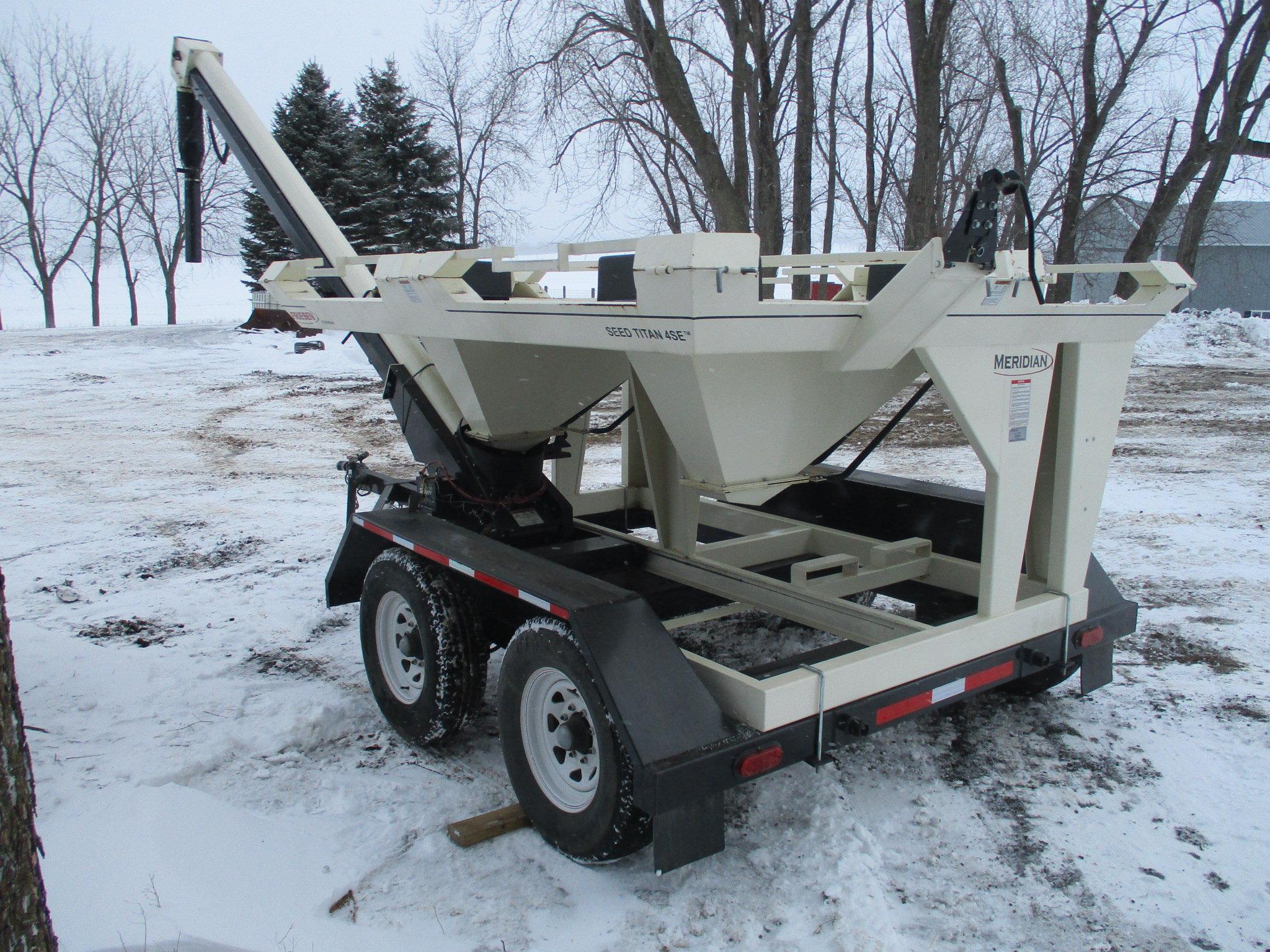 2008 Friesen seed Titan 4SE, 4 box seed tender, tandem axle trailer, front auger, Honda motor