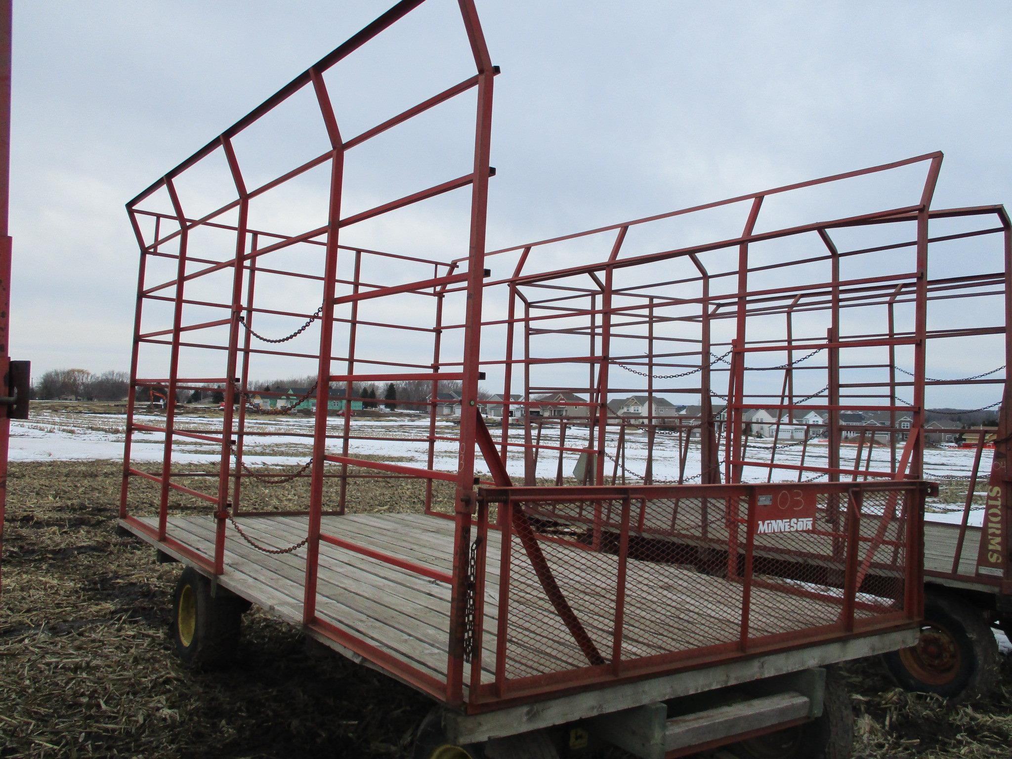 9' x 16' Minnesota metal thrower wagon, JD 1065 gear